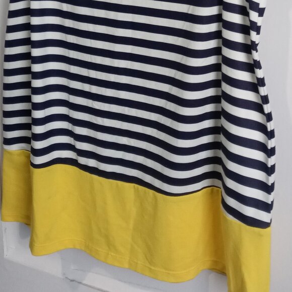 VENUS Women's Striped/Colorblock Tank Top Navy + White +Yellow Size Medium - Picture 6 of 8
